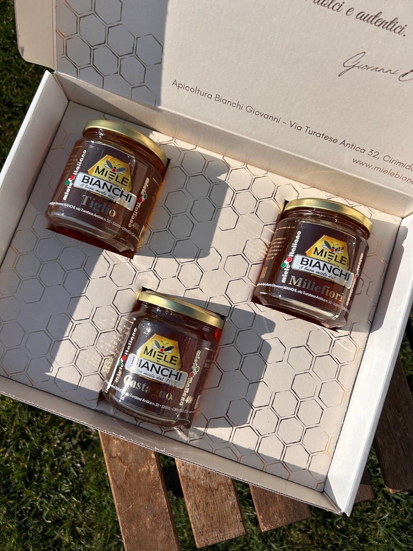 Box Degustazione Miele Bianchi - 3 Mieli delle Prealpi del Lago di Como